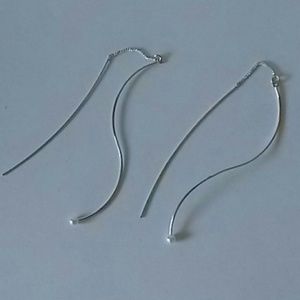 Pearl accented chain dangle earrings